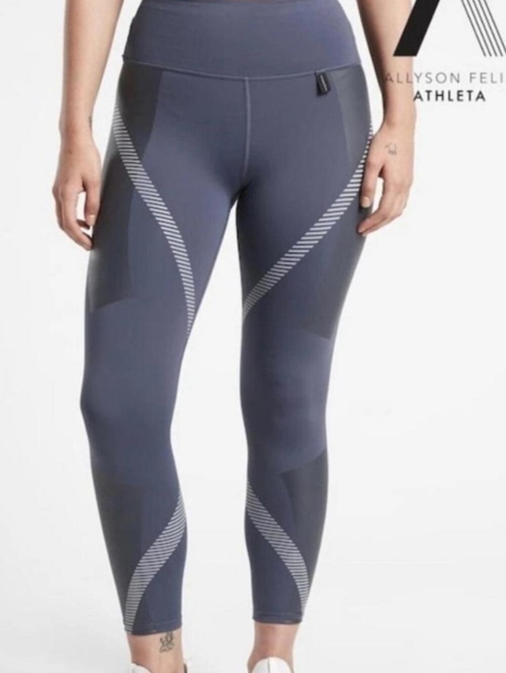 Lululemon Athleta Allyson Felix Navy and Black Performance Leggings